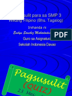 Quiz Tagalog. Kasingkahulugan at Kasalungat