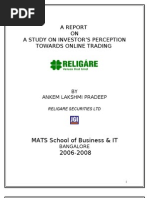 Download A STUDY ON INVESTORS PERCEPTION TOWARDS ONLINE TRADING by vipin5678 SN22742492 doc pdf