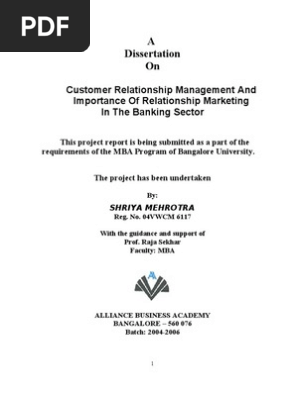 Customer Relationship Management Of Bank Sector Banks