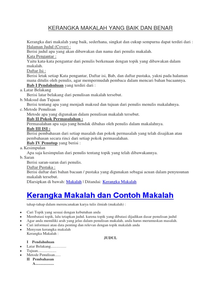 Struktur Makalah Yang Baik Dan Benar - Berbagai Struktur