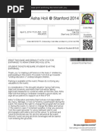 Asha Holi at Stanford 2014: Please Print and Bring This Ticket With You