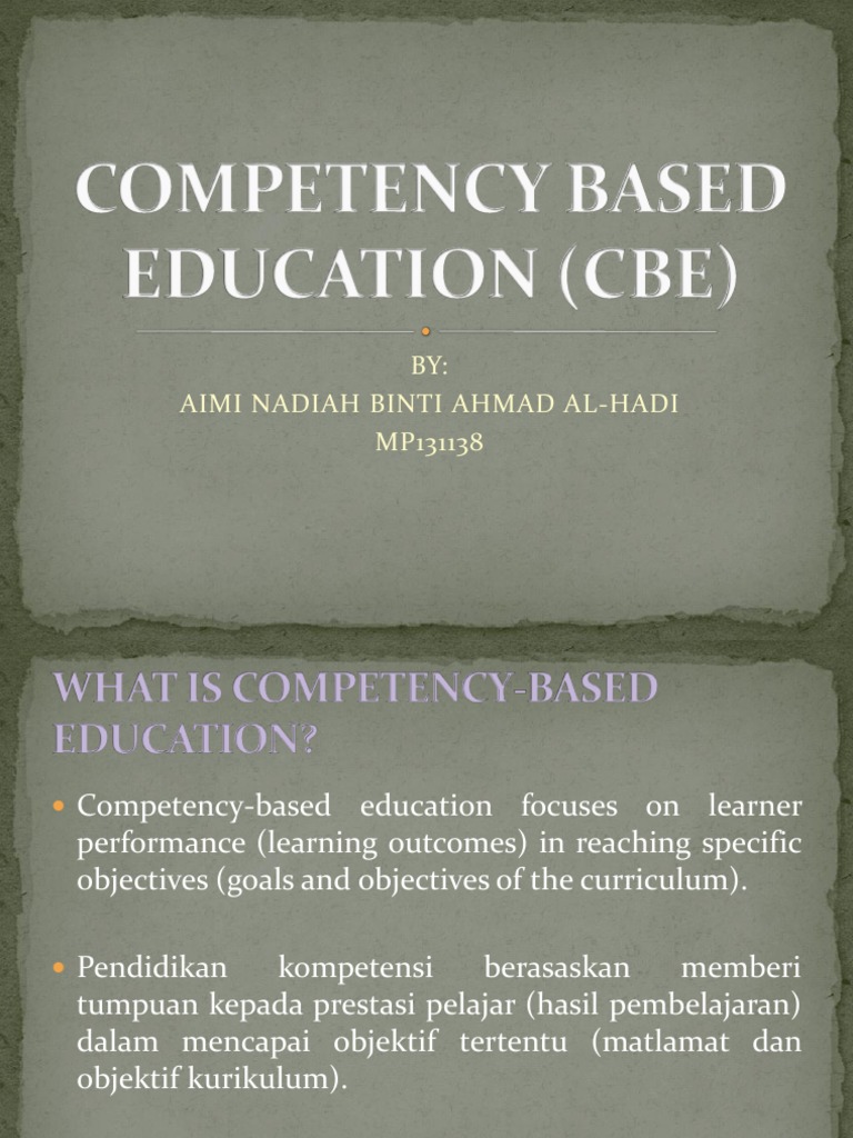 Competency-Based Education Overview | PDF | Business | Self-Improvement