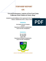 Internship Report On California Fried Chicken