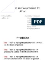 Analysis of Service Provided by Airtel