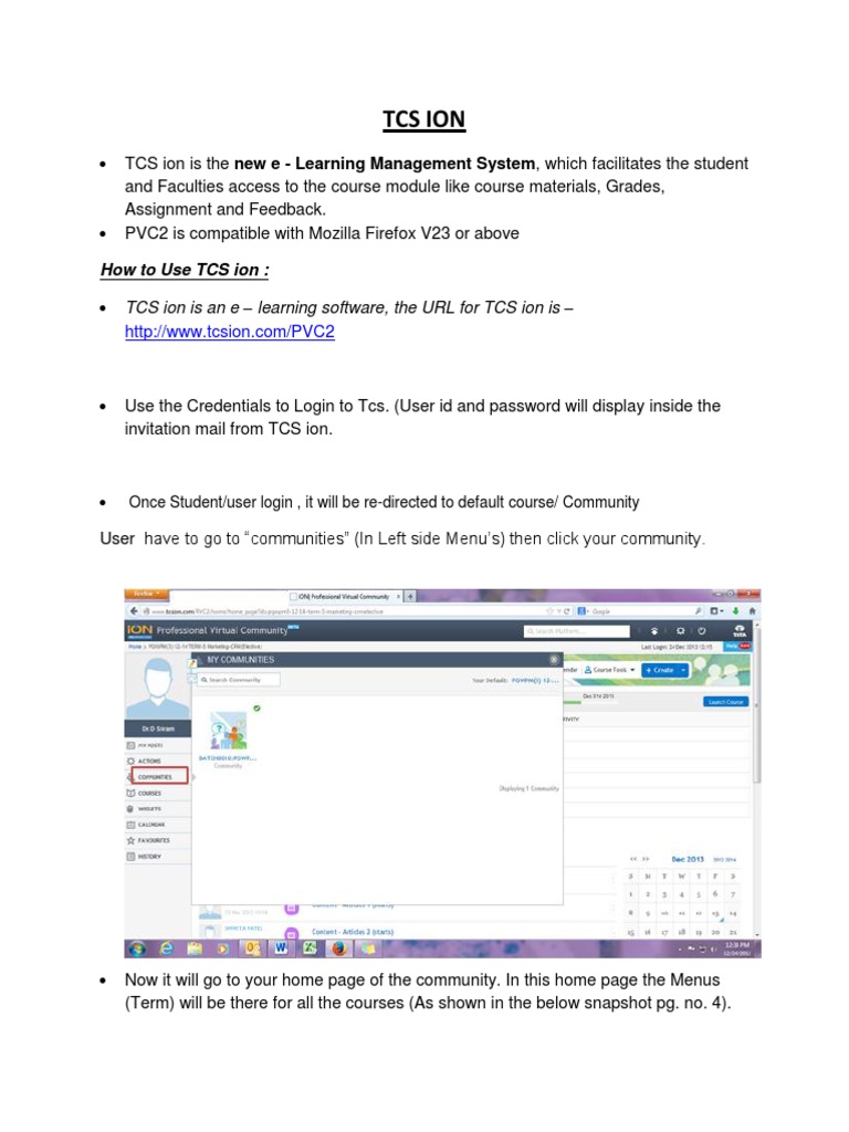 TCS ION: Student Login and Course Access | PDF | Computers