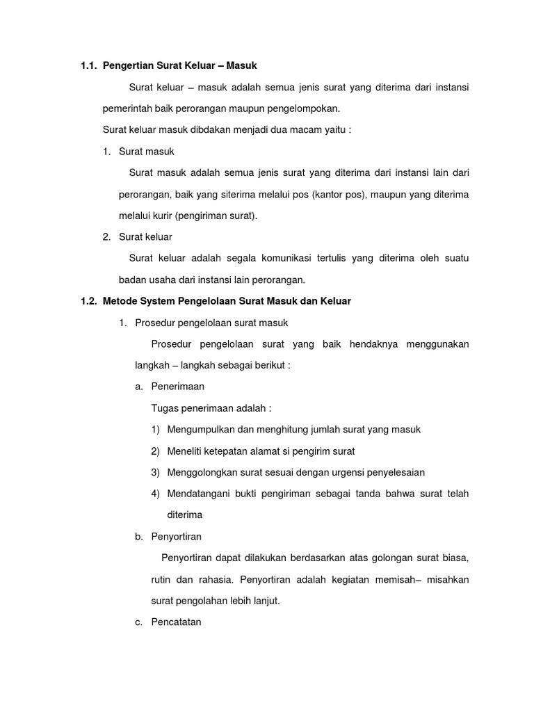 Pengertian Surat Keluar