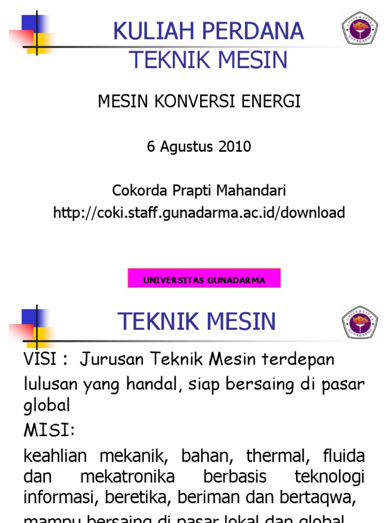 Kuliah Perdana Teknik Mesin