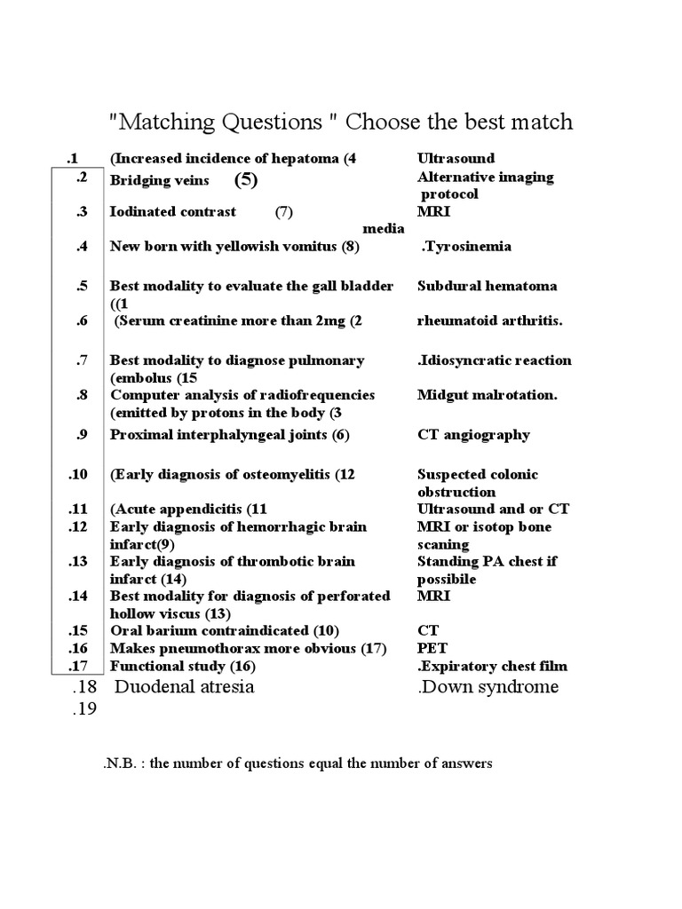 Radiology Exam 2010 2011