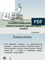 Ekološko-Medicinski Aspekti Štetnih Hemijskih Agenasa Radne Sredine