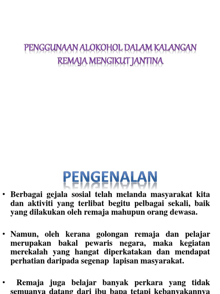 Penggunaan Arak Di Kalangan Remaja Pdf