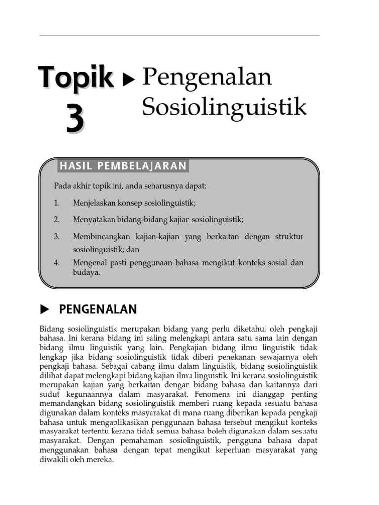 Topik 3 Pengenalan Sosiolinguistik Pdf