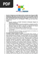 Ata reunião conjunta dos Comitês Estadual e Metropolitano de Educação Integral no Estado de São Paulo