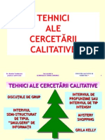 Tehnici Ale Cercetarii Calitative