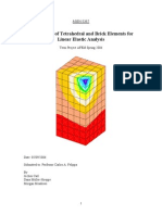 Comparison of Tetrahedral and Brick Elements For Linear Elastic Analysis