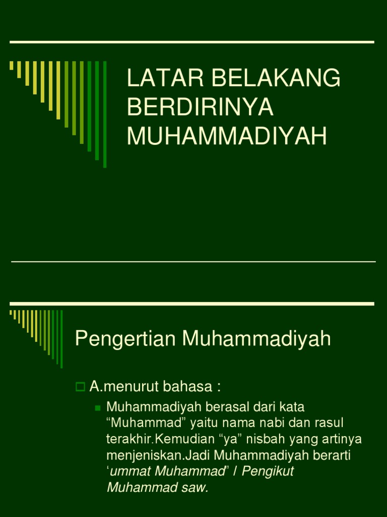 Latar Belakang Berdirinya Muhammadiyah PDF