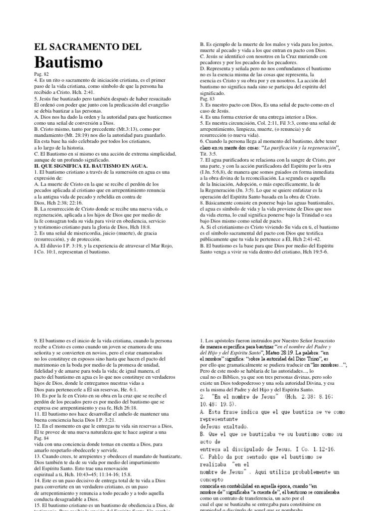 Significado y símbolos del bautismo | PDF | Bautismo | espíritu Santo