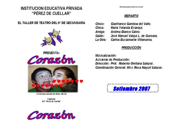 Ejemplo de Ficha Técnica Para Una Obra de Teatro
