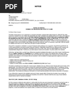 Debt Validation Proof Default 2