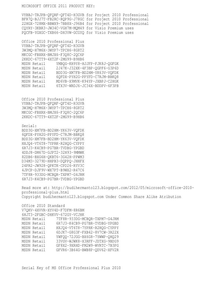 MS Office 2010 Products | PDF | Business Software | Proprietary