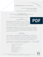 Santa Cruz. 003.2013 Ley de Educacion en Valores para Vivir Bien