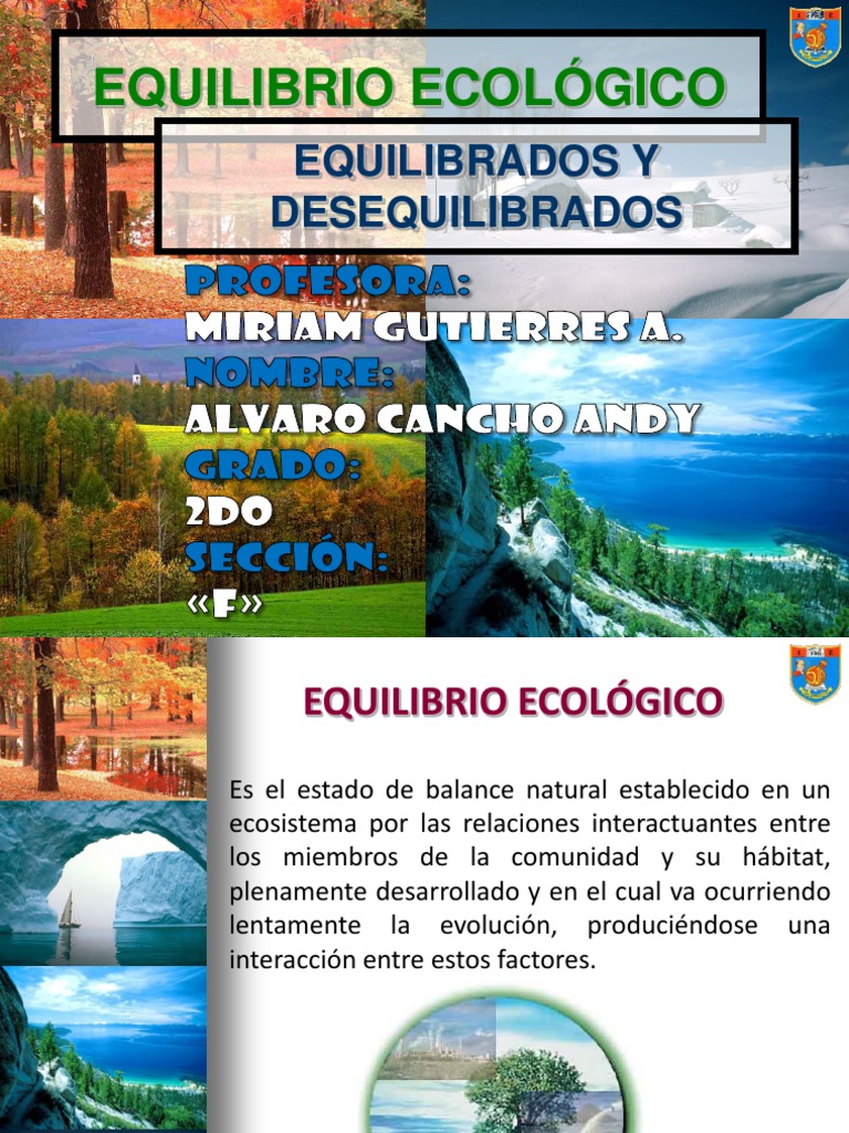 Equilibrio Ecológico | PDF | Nicho ecológico | Ecología