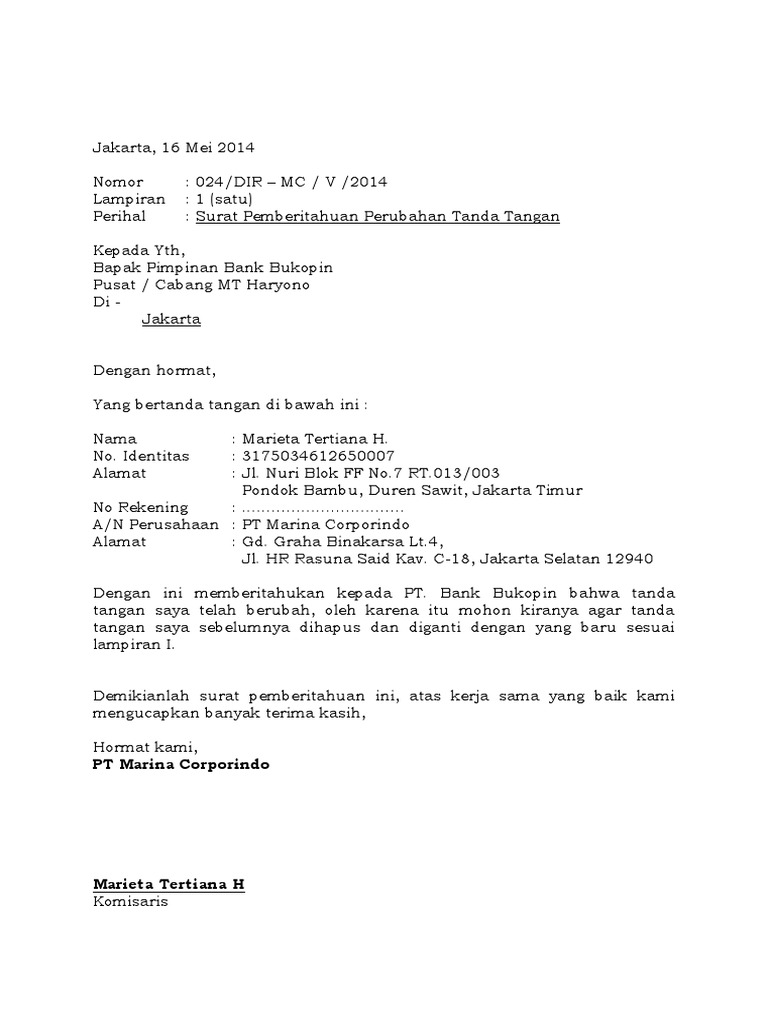 024 025 Mc Dir Iv 2014 Surat Kuasa Perubahan Stempel Perubahan Ttd Melalui kontrak terciptalah perikatan atau hubungan hukum yang menimbulkan hak dan kewajiban pada masing-masing pihak yang membuat kontrak.
