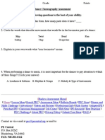 Dance Choreography Assessment DIRECTIONS: Answer The Following Questions To The Best of Your Ability