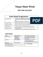 Taupo Hunt Week 2014 - Programme