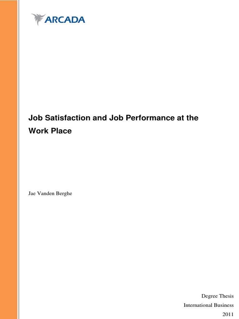 Job Satisfaction's Impact on Performance | PDF | Job Satisfaction ...