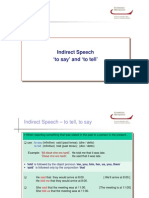 Titolo Della Lezione: Indirect Speech To Say' and To Tell'