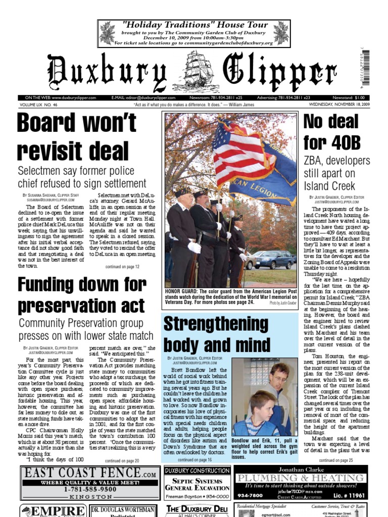 Duxbury Clipper 2009 18 11 PDF Property Tax Taxes