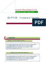 Q3 FY 08 - Investors' Update: Parsvnath Developers LTD