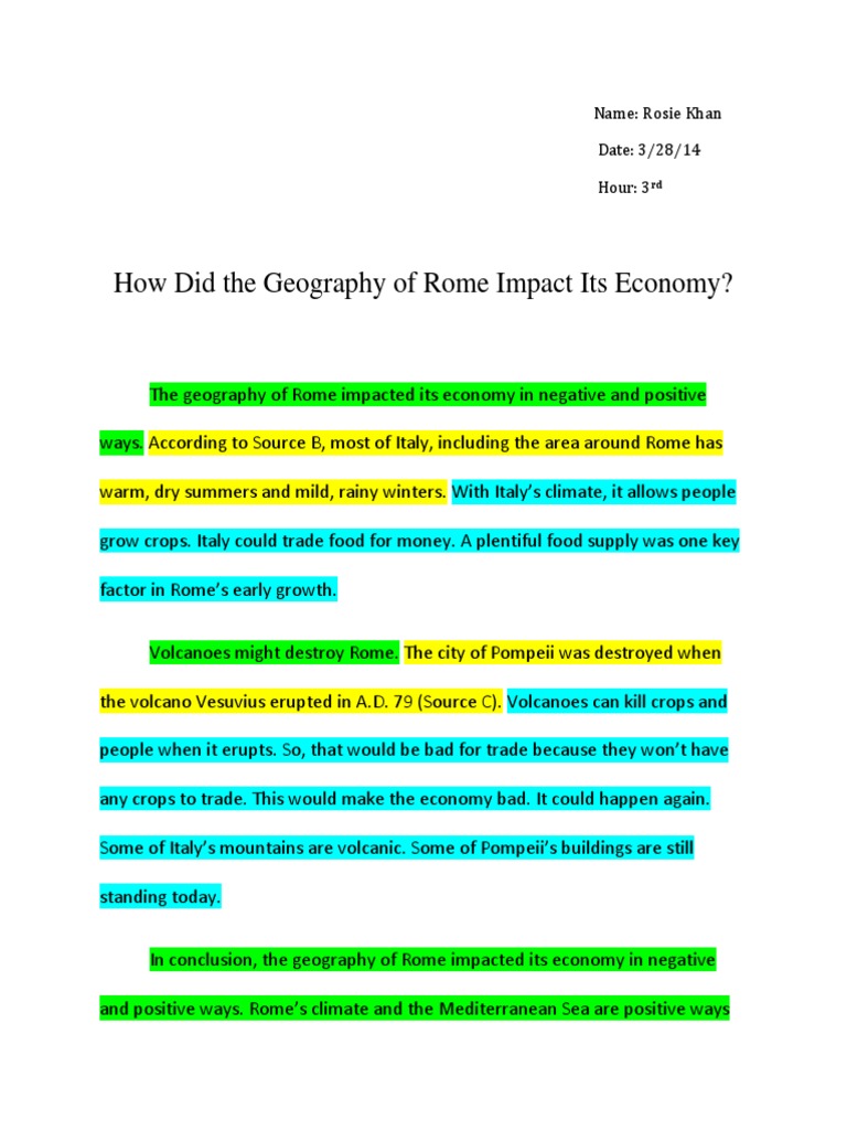 Rome's Geography: Economic Impact | PDF