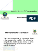 Introduction To C Programming: Module Overview