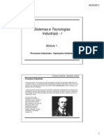 M1 - Operações Unitárias - PUC Sistemas Tecnologias Industriais I [Modo de Compatibilidade]