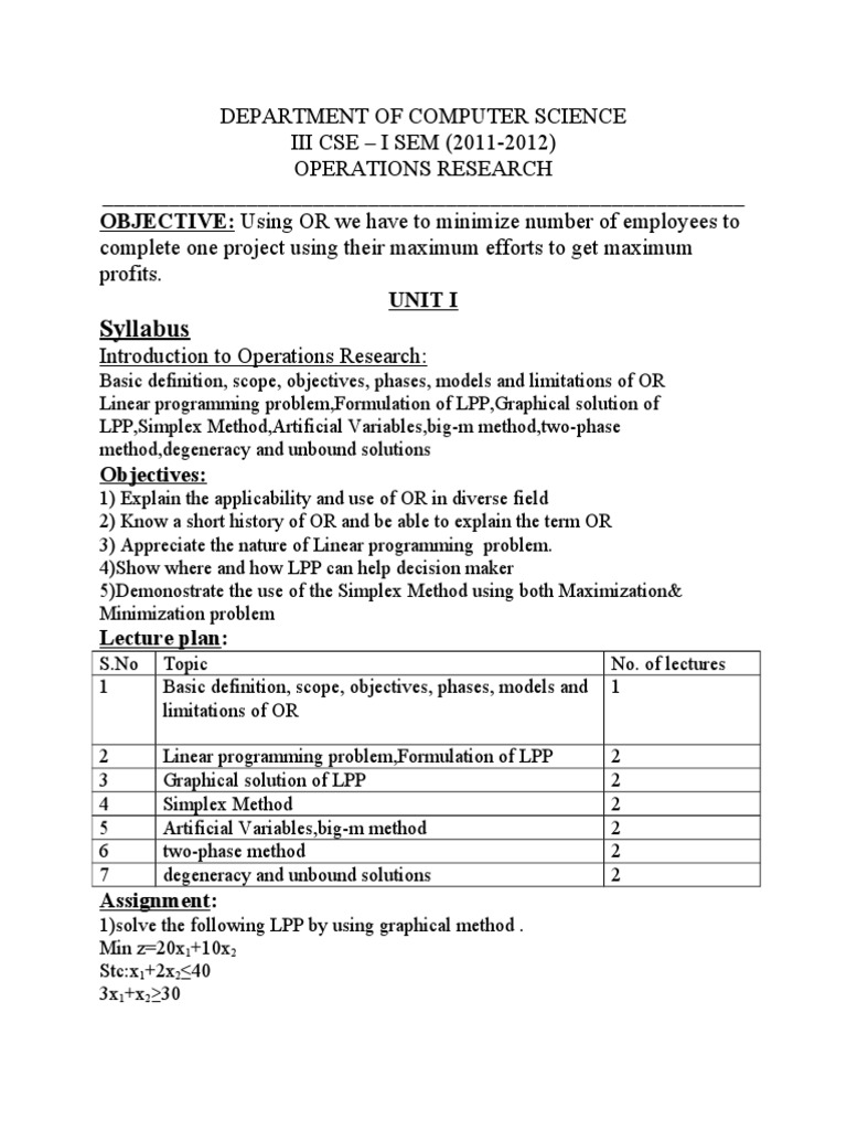 Operation Research Handbook | PDF | Dynamic Programming | Mathematical ...