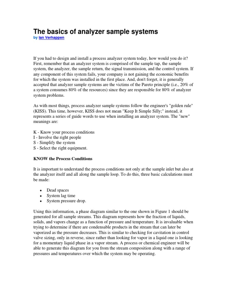 Analyzer Sample System Design Basics | PDF | Gases | Pressure