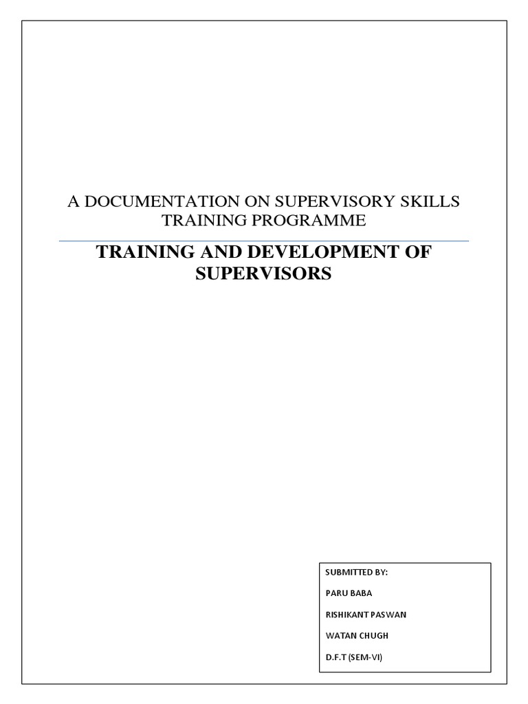 Supervisory Skills Training Program Guide | PDF | Competence (Human ...
