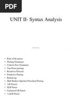 UNIT II-Syntax Analysis: CS416 Compilr Design 1