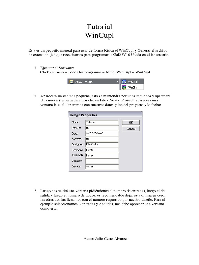 Tutorial WINcupl | PDF | Archivo de computadora | Áreas de informática