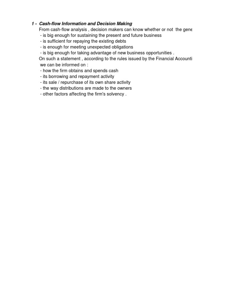 Cash Flow Analysis for Decision Making | PDF