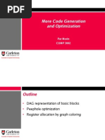 More Code Generation and Optimization: Pat Morin COMP 3002