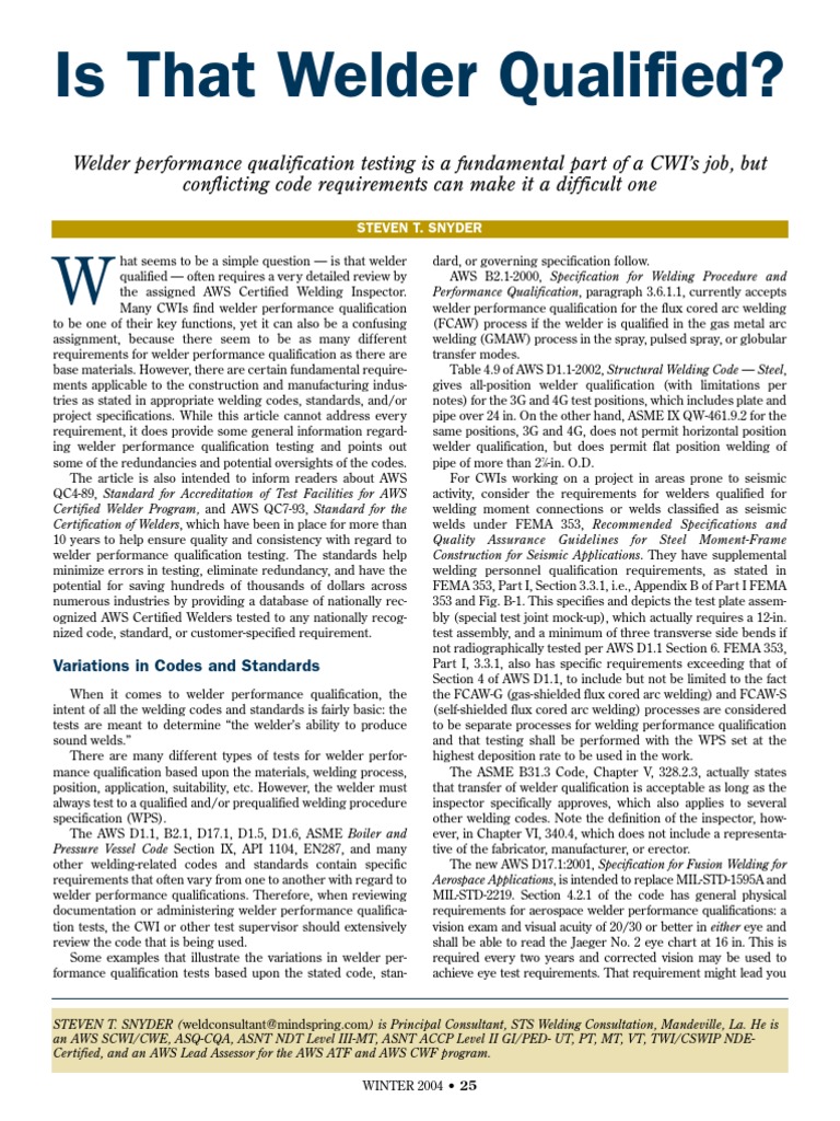 Welder Performance Qualification Insights | PDF | Welding | Construction