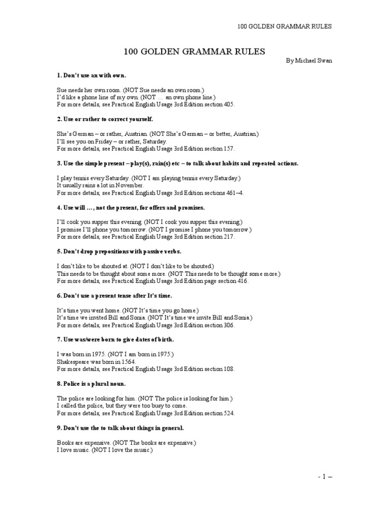 Essential Grammar Rules for Clarity | PDF | Plural | English Language