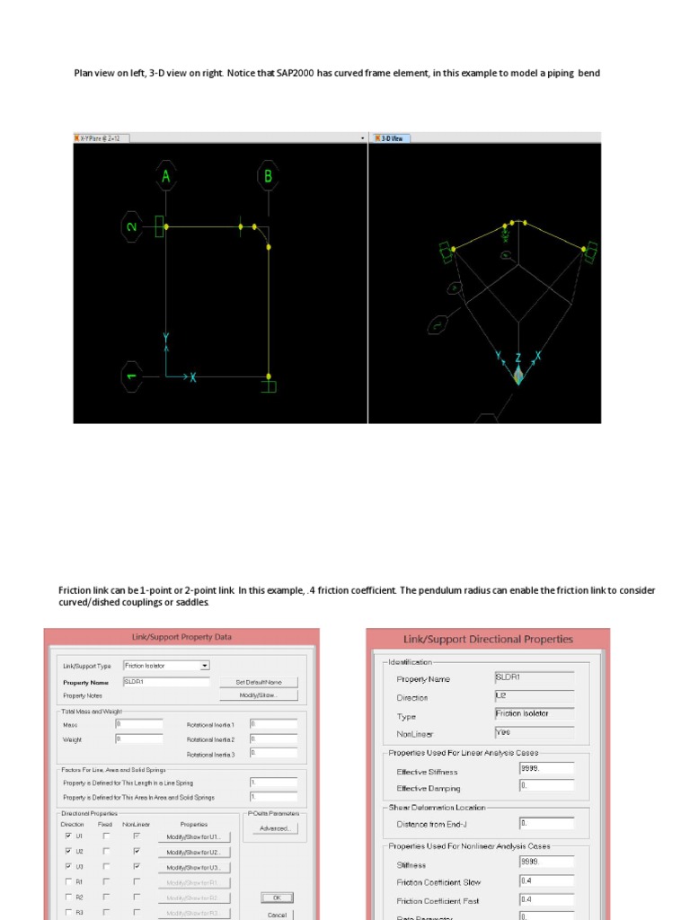 SAP2000 Friction and Nonlinear Analysis | PDF
