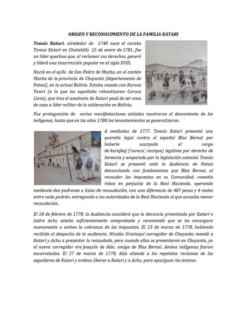 Tomás Katari: Líder Quechua y Rebelde | PDF | Militar | Bolivia