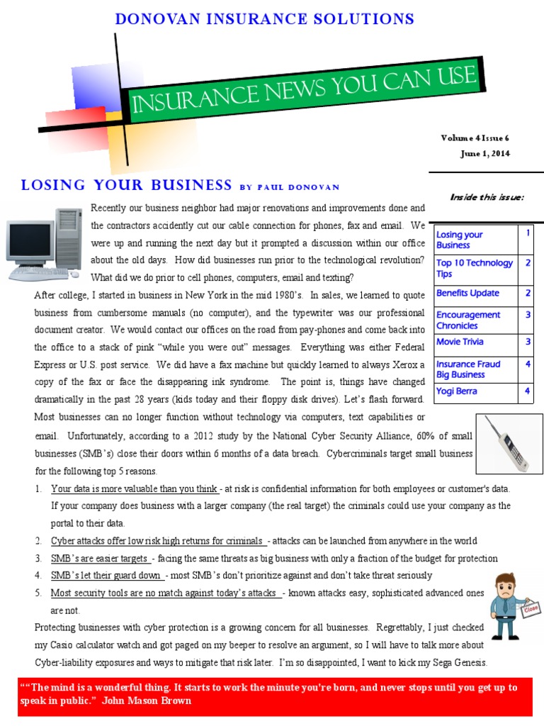 Insurance New S You Can Use: Losing Your Business | PDF | Employee ...