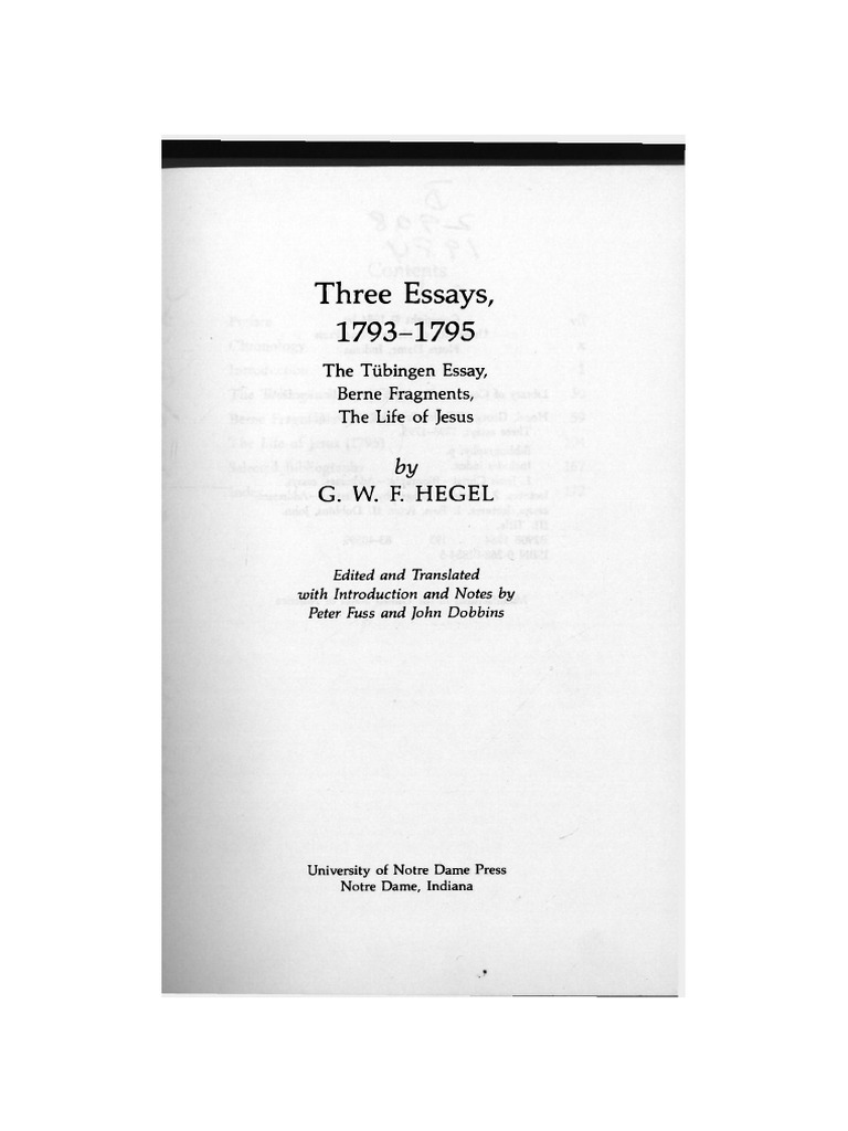 Life of Jesus (Das Leben Jesu) - G. W. F. Hegel | PDF | John The