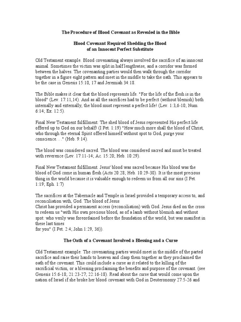 Procedure in The Bible 12 PDF Covenant (Biblical) Sacrifice