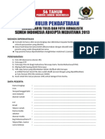 Formulir Pendaftaran Lomba Si 2014 - Revisi Isi 2 Hal